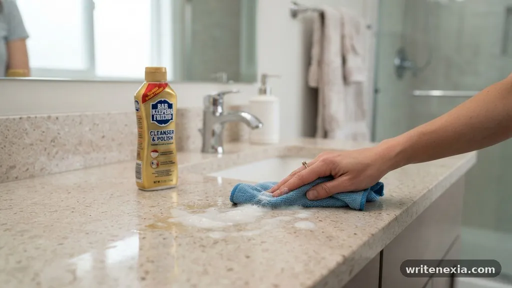 How to Remove Tough Stains Safely - Is Bar Keepers Friend Safe to Use on Quartz Bathroom Vanities?