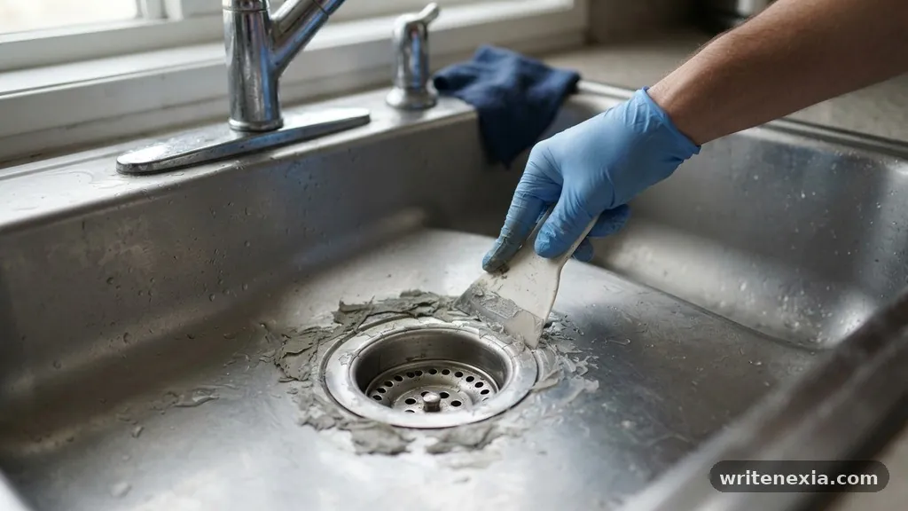 Removing Residue from Drain Flanges - How to Remove Dried Plumber's Putty and Silicone Residue from Sinks