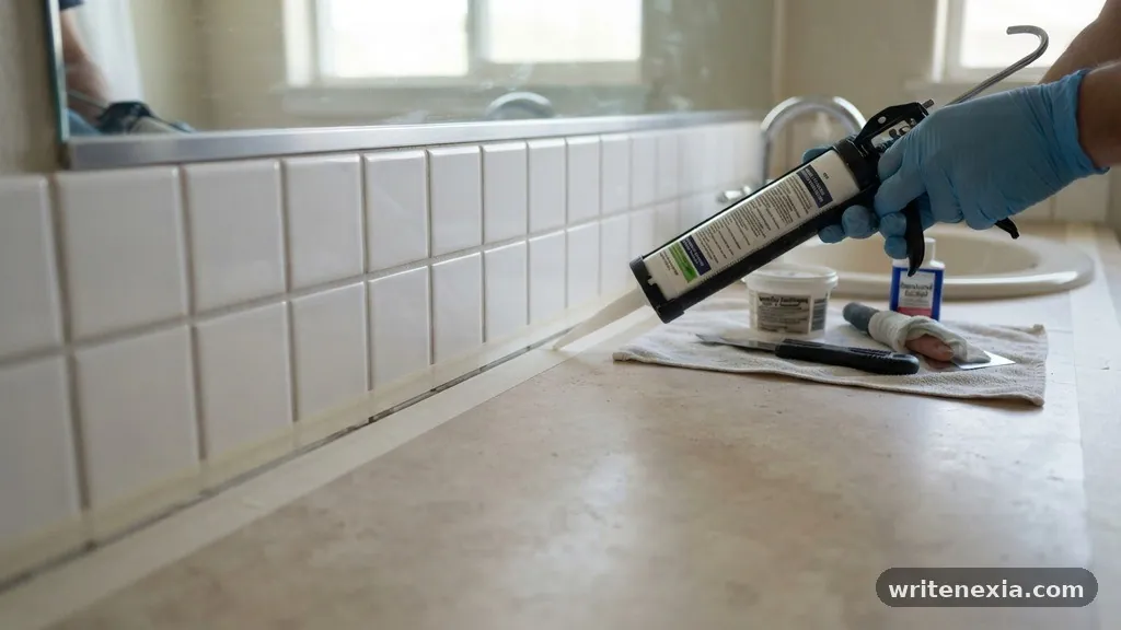 Surface Preparation Before Application - Should You Caulk or Grout the Seam Between Vanity Top and Tile?