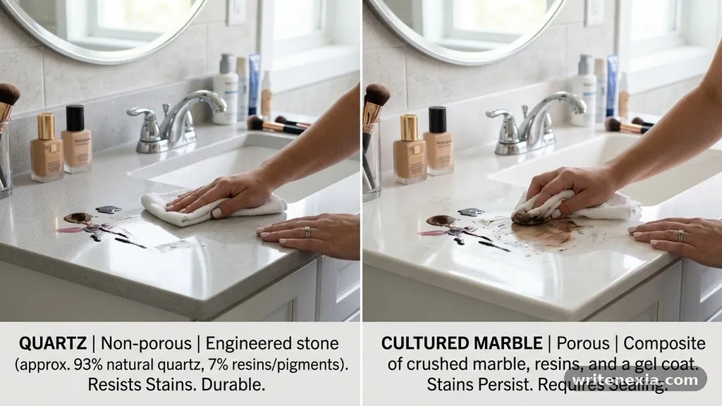 The Chemical Composition of Quartz - Quartz vs Cultured Marble Vanity Tops: Which Resists Makeup Stains?