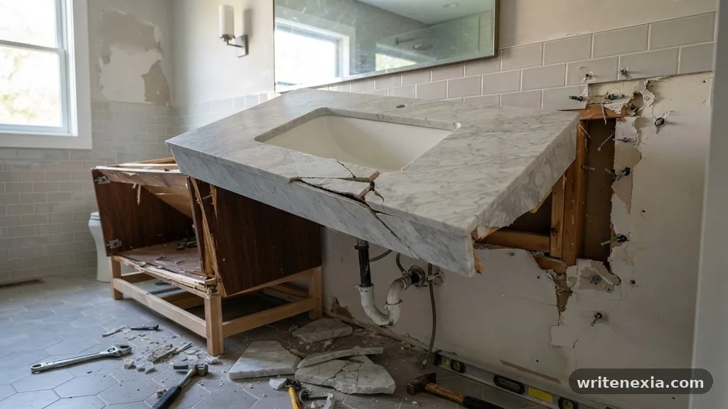 The Danger of Sink Cut-outs - How Much Weight Can a Floating Vanity Countertop Support Without Brackets?