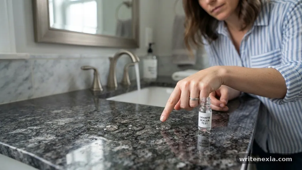 The Mechanics of the Water Drop Test - How to Re-Seal a Granite Vanity Top: Water Drop Test Explained