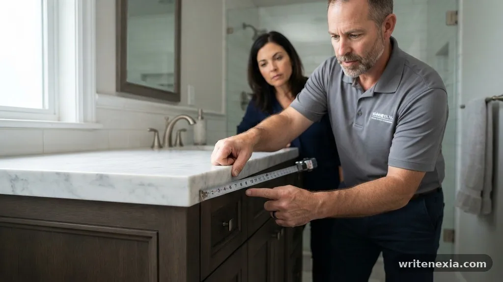 Why Measurements Matter for Stone - What Is the Standard Front and Side Overhang for a Vanity Countertop?